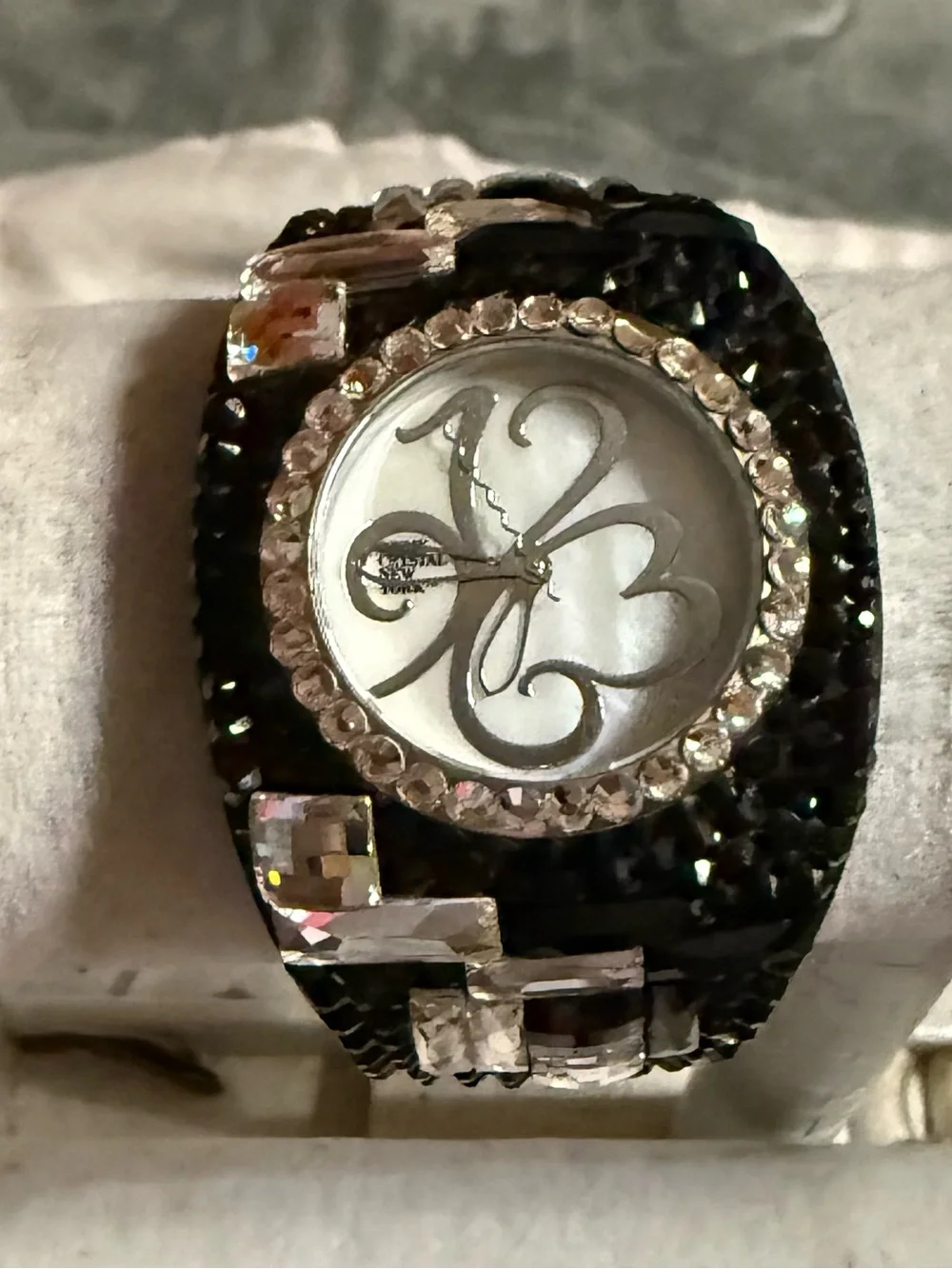Jimmy Crystal New York Black Tone Women's Statement Watch